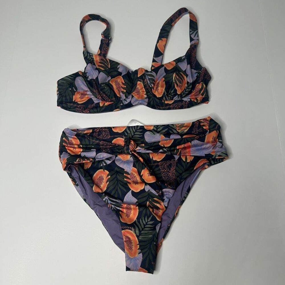 Kitty and Vibe Tropical Papaya & Cheetah Bikini Set 2S